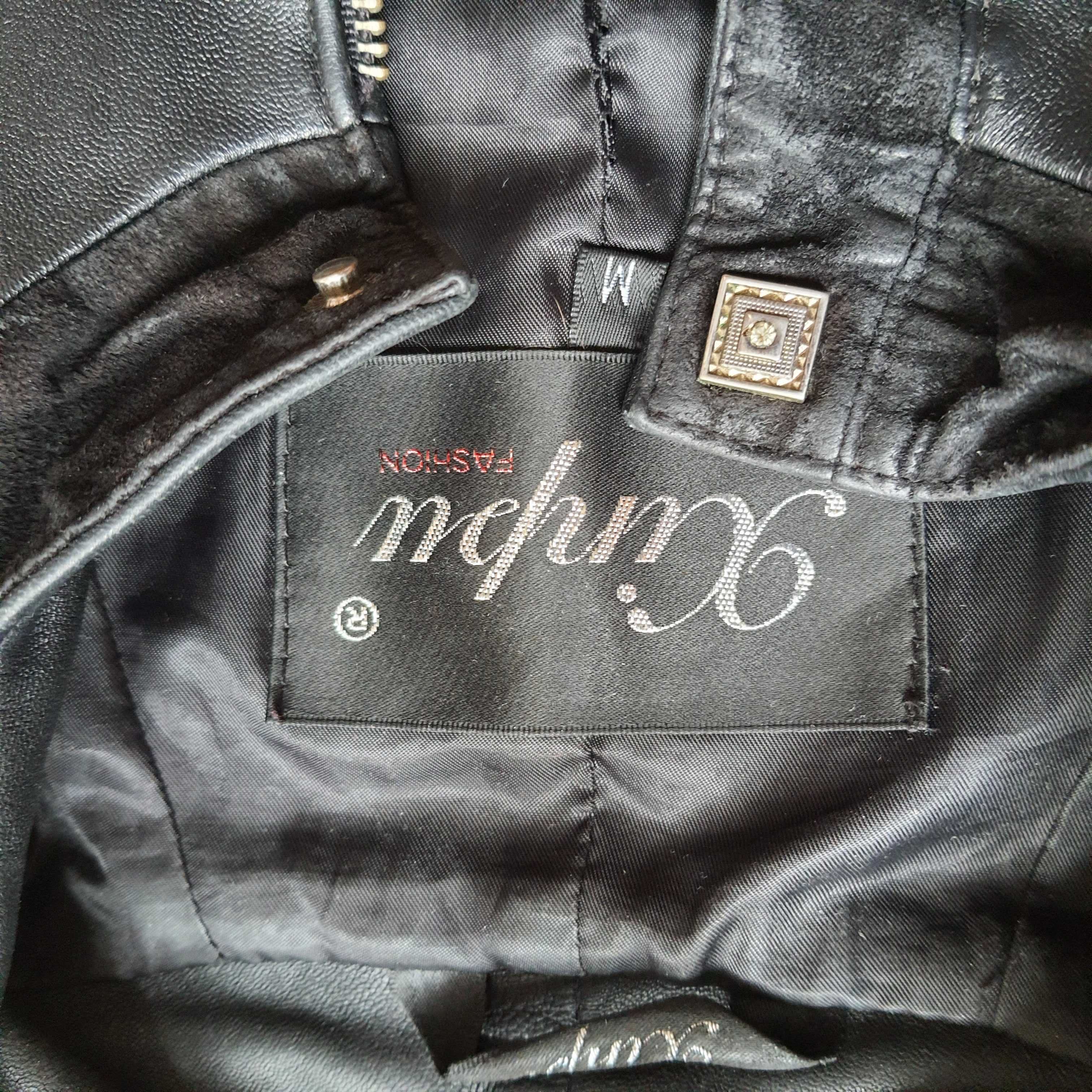 Красивый кожаный пиджак на молнии S - M Xianpu