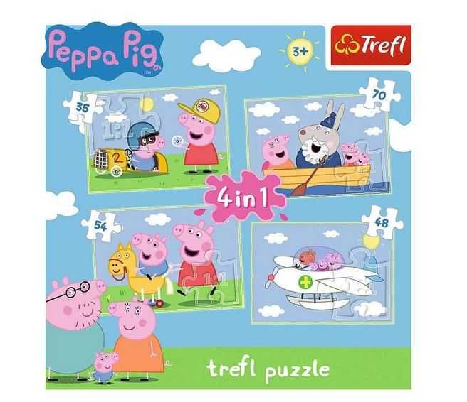 Puzzle Trefl 34246 Świnka Peppa 4w1