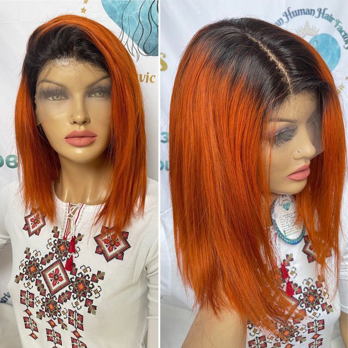 Натуральный парик детские рыжие волосы имитация кожи