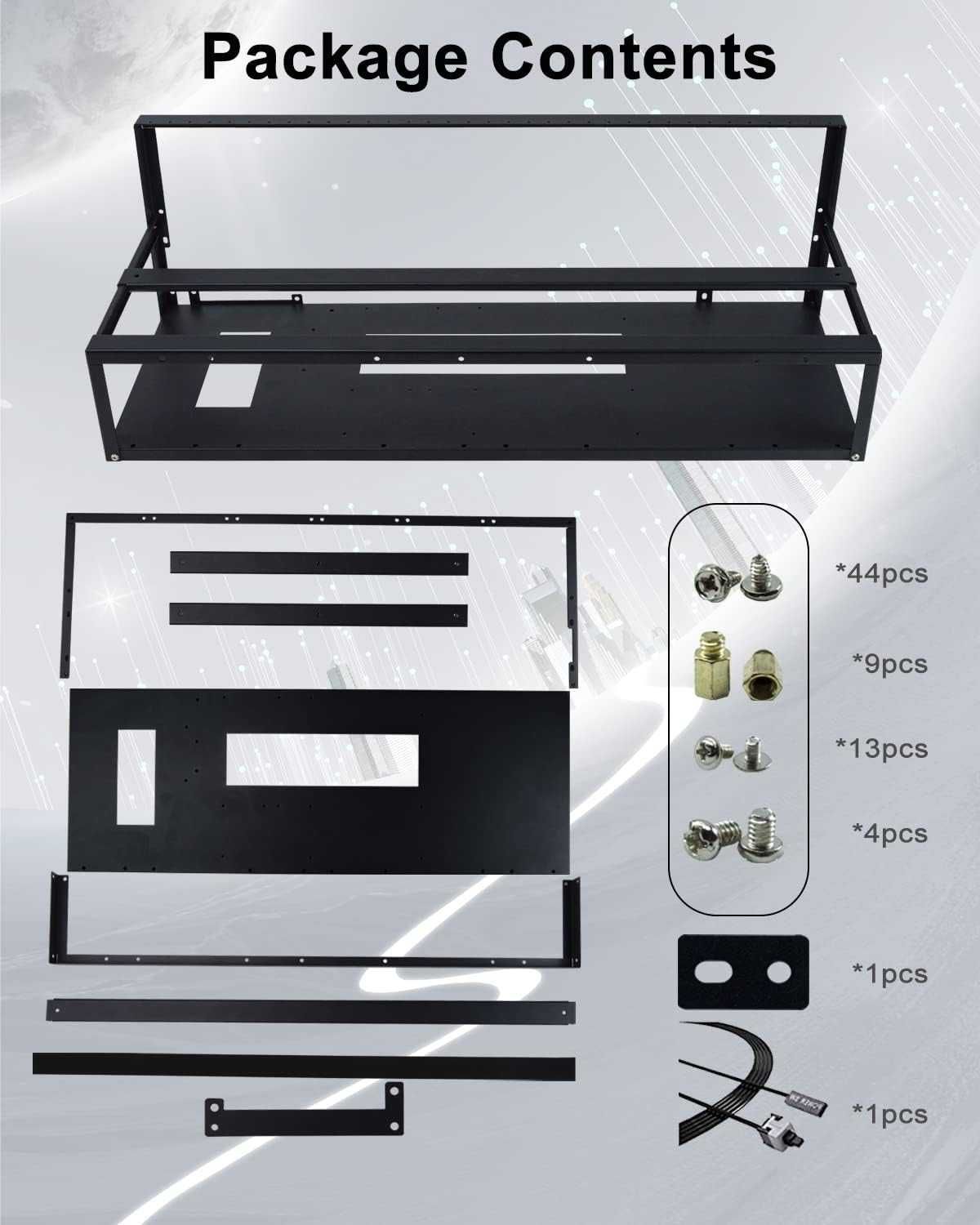 HIMAugbo - Obudowa koparki kryptowalut ATX/BTX/FLEX/ITX/MicroATX 12GPU