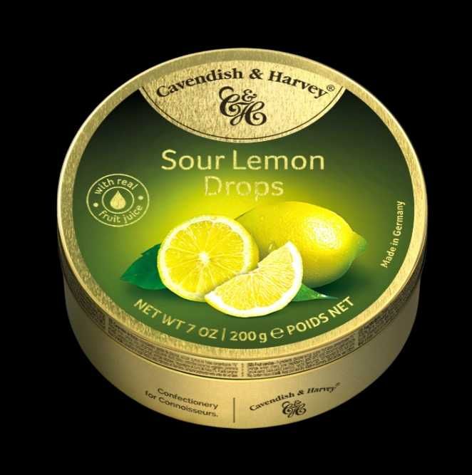 Cukierki dropsy Sour Lemon Drops Cavendish & Harvey 200g