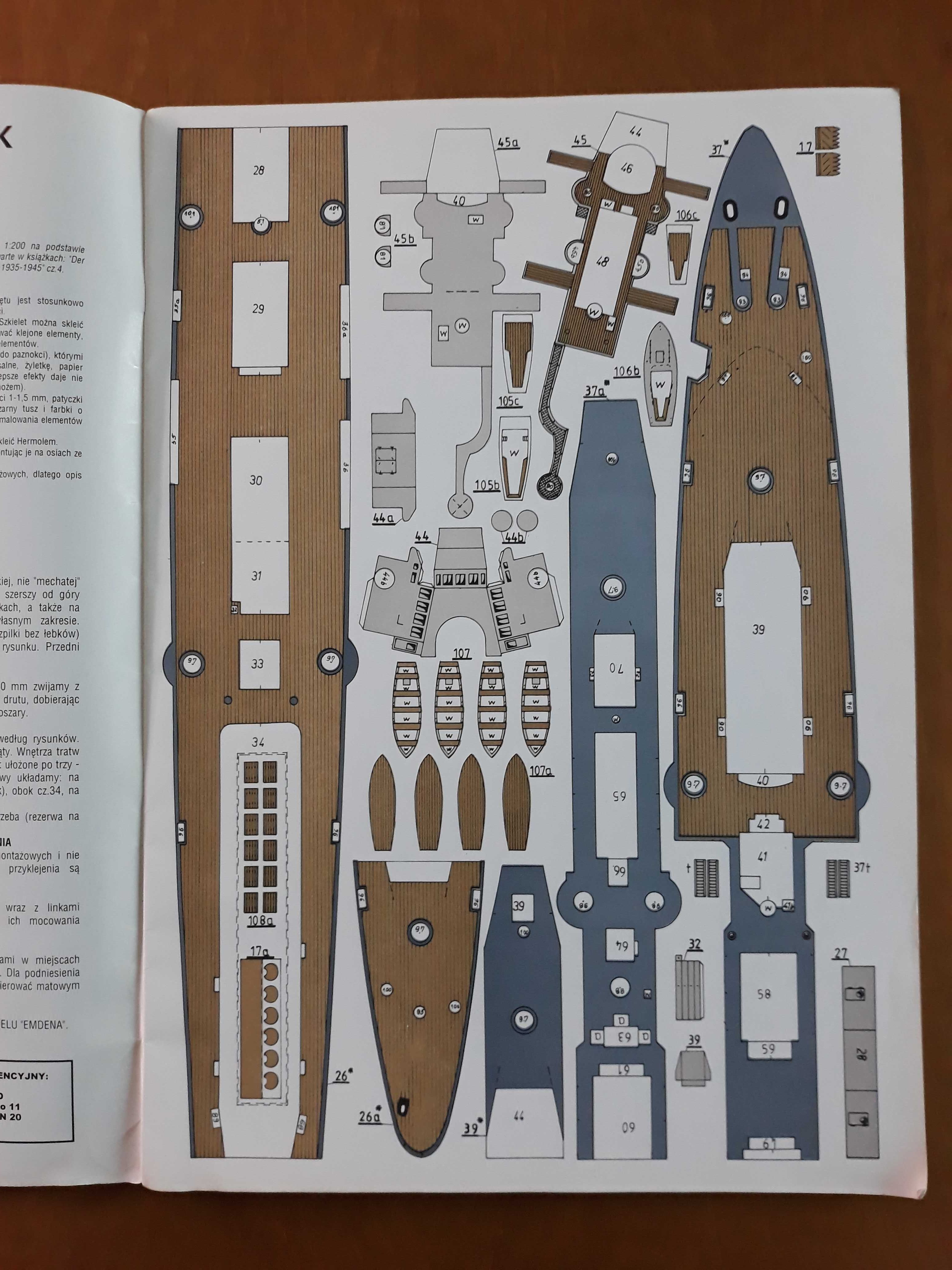 Model kartonowy EMDEN lekki krążownik niemiecki Skala 1:200