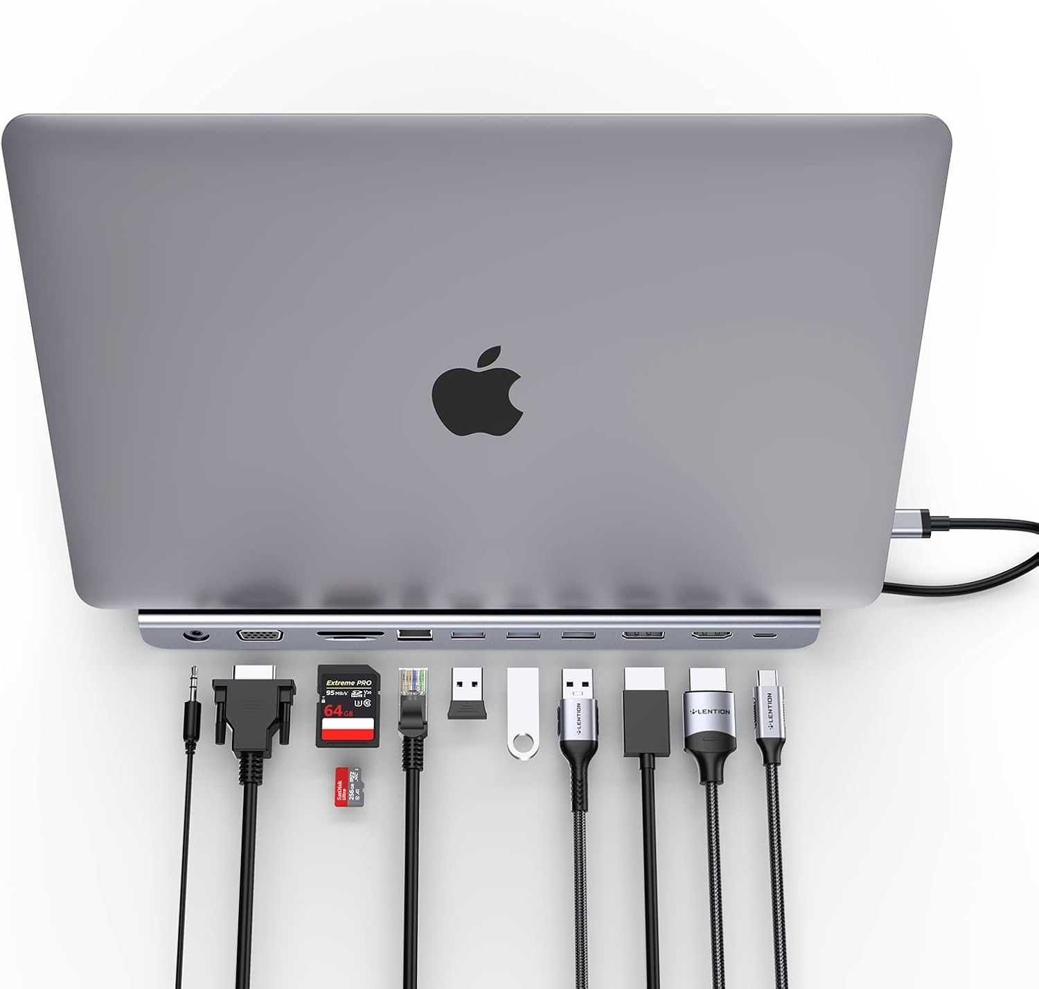 Stacja dokująca Lention USB C 100 W PD, 4K HDMI/DisplayPort, VGA