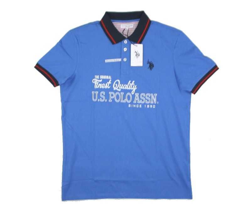 Męska koszulka polo U.S. Polo Assn. Jersey Premium Cotton niebieska -L