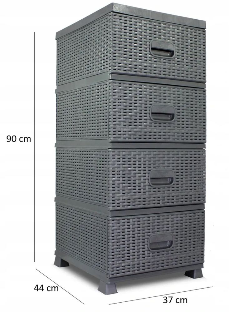 Szafka Regał komoda rattan szara