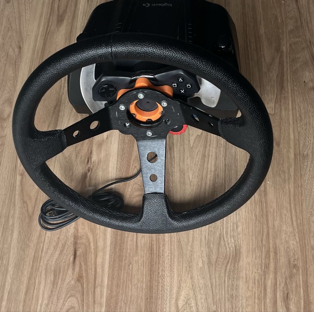 Logitech G29 + shifter + custom obręcz + hamulec ręczny –komplet