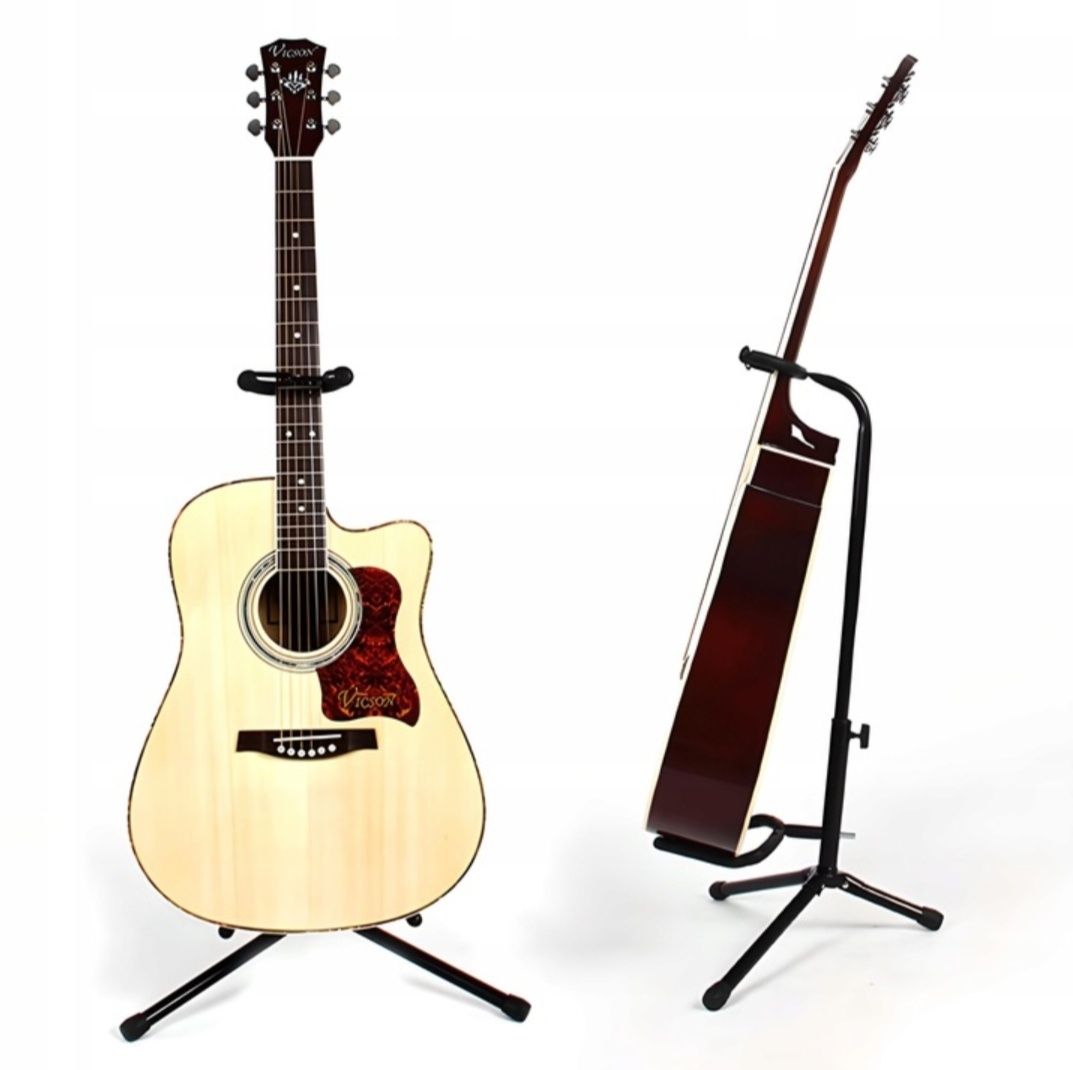 Statyw stojak gitarowy składany regulowany wieszak na gitare czarny