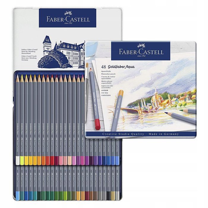 zestaw kredek akwarelowe faber-castell 48 szt. do rysowania kolorowe
