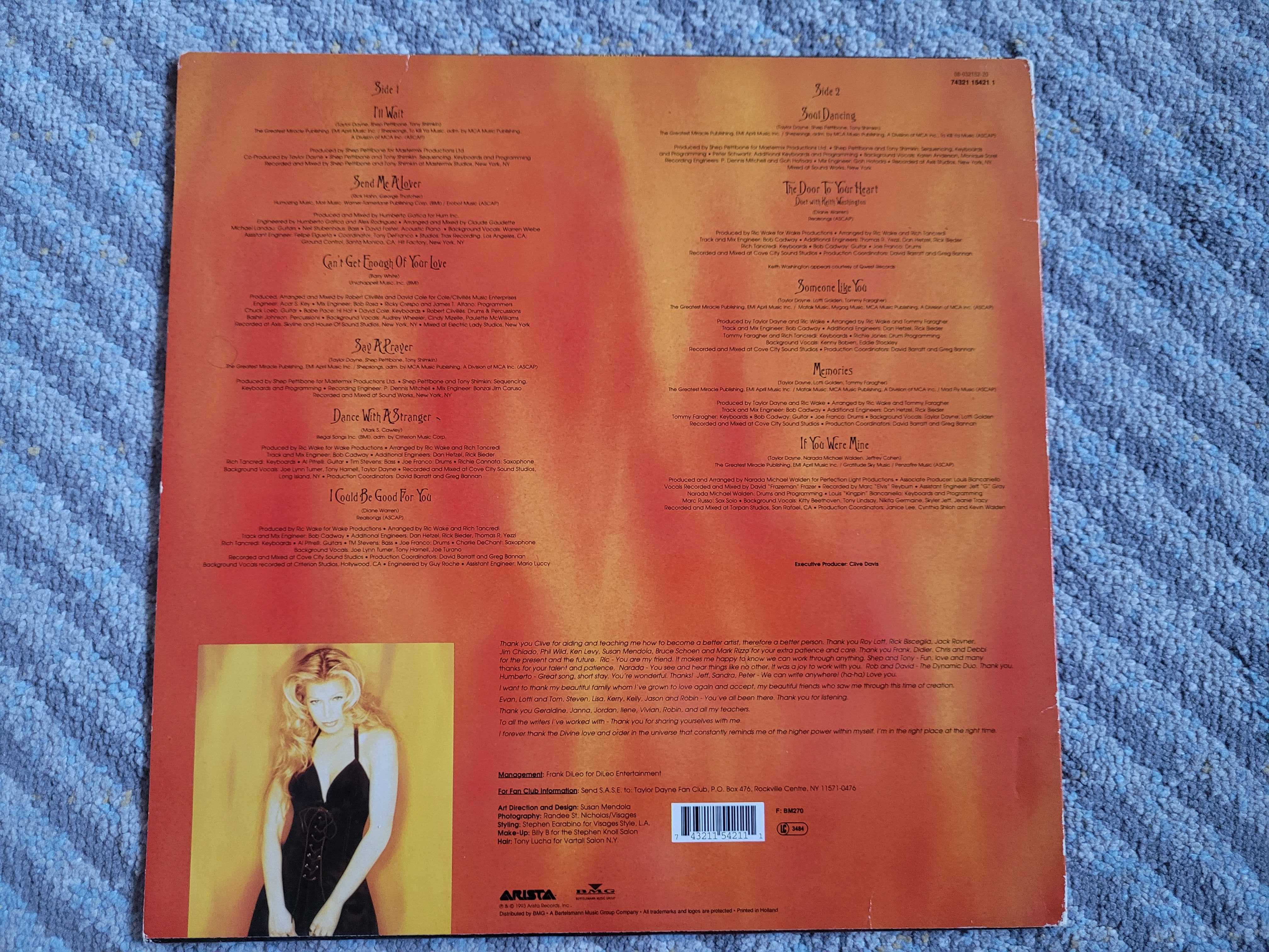 Taylor Dayne - Soul Dancing 1st Press 1993 Winyl LP