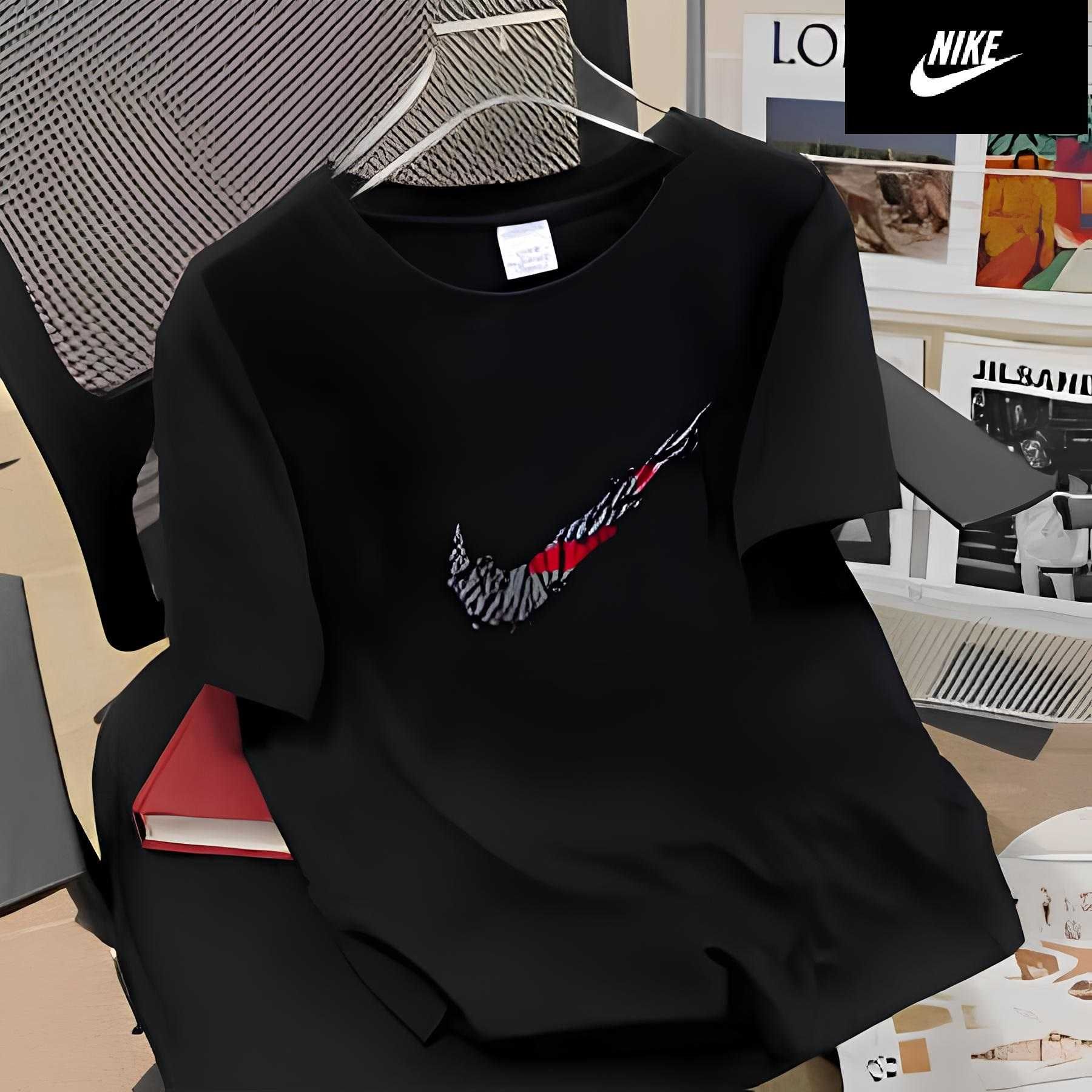 Стильная футболка Nike чёрная, размер L, найк