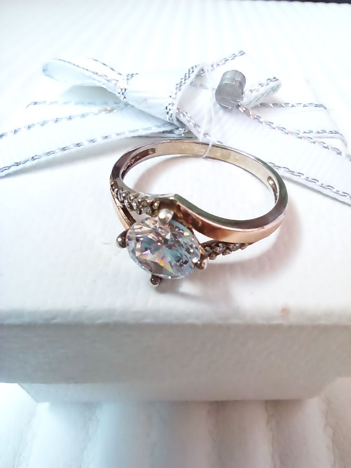 Серебряное кольцо с золотой накладкой