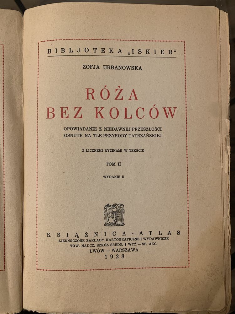 Książka 1928rok Lwów-Warszawa