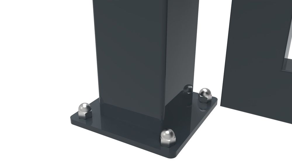 Brama skrzydłowa 2D panel ocynk malowana proszkowo słupy LOCINOX