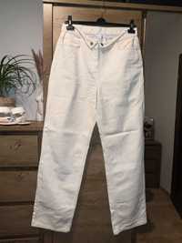 Beżowe jeansy Mom 90s, szerokie nogawki, wysoki stan,32/34 Collusion