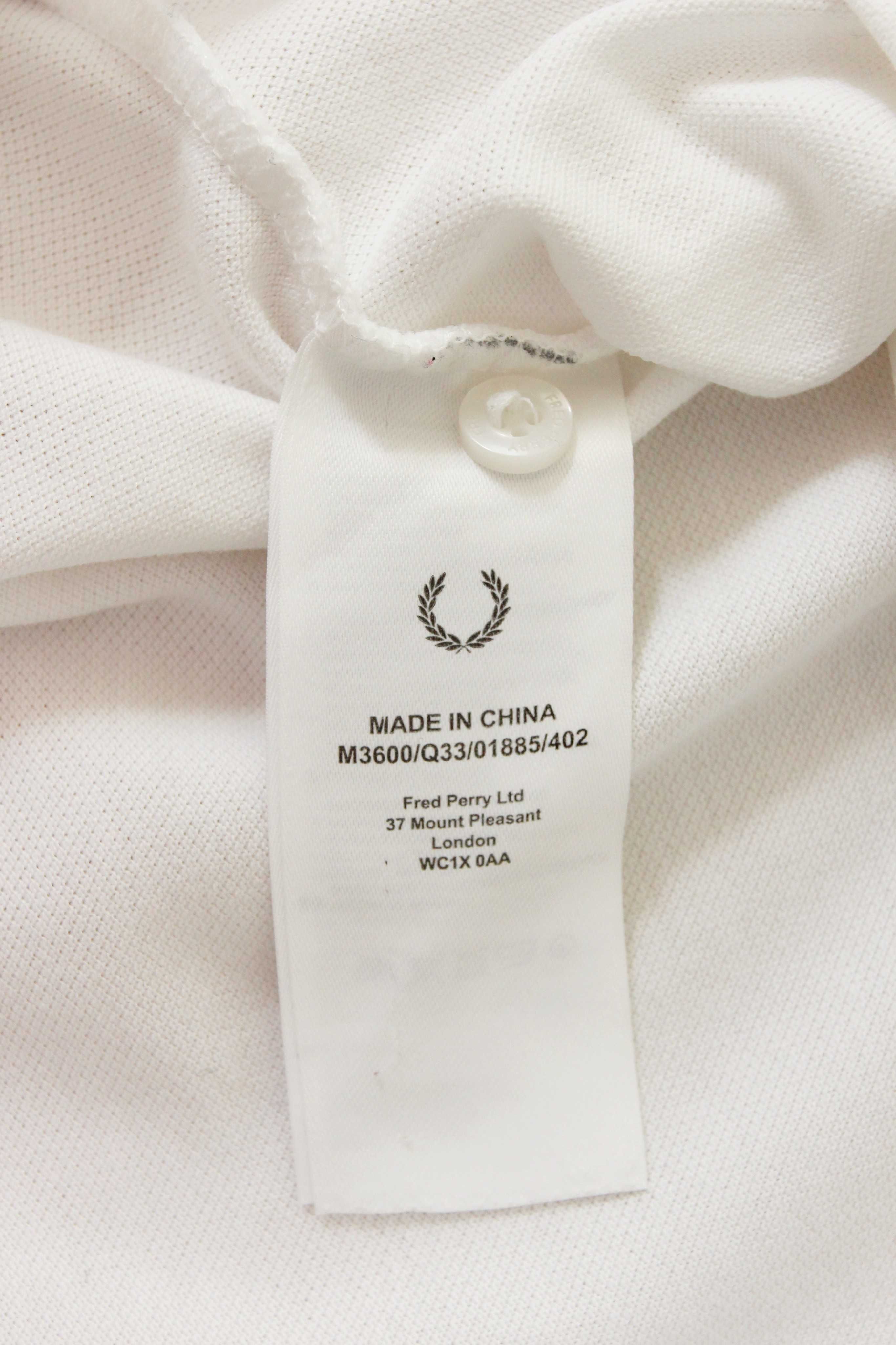Fred Perry polo bez wad czysta biel L
