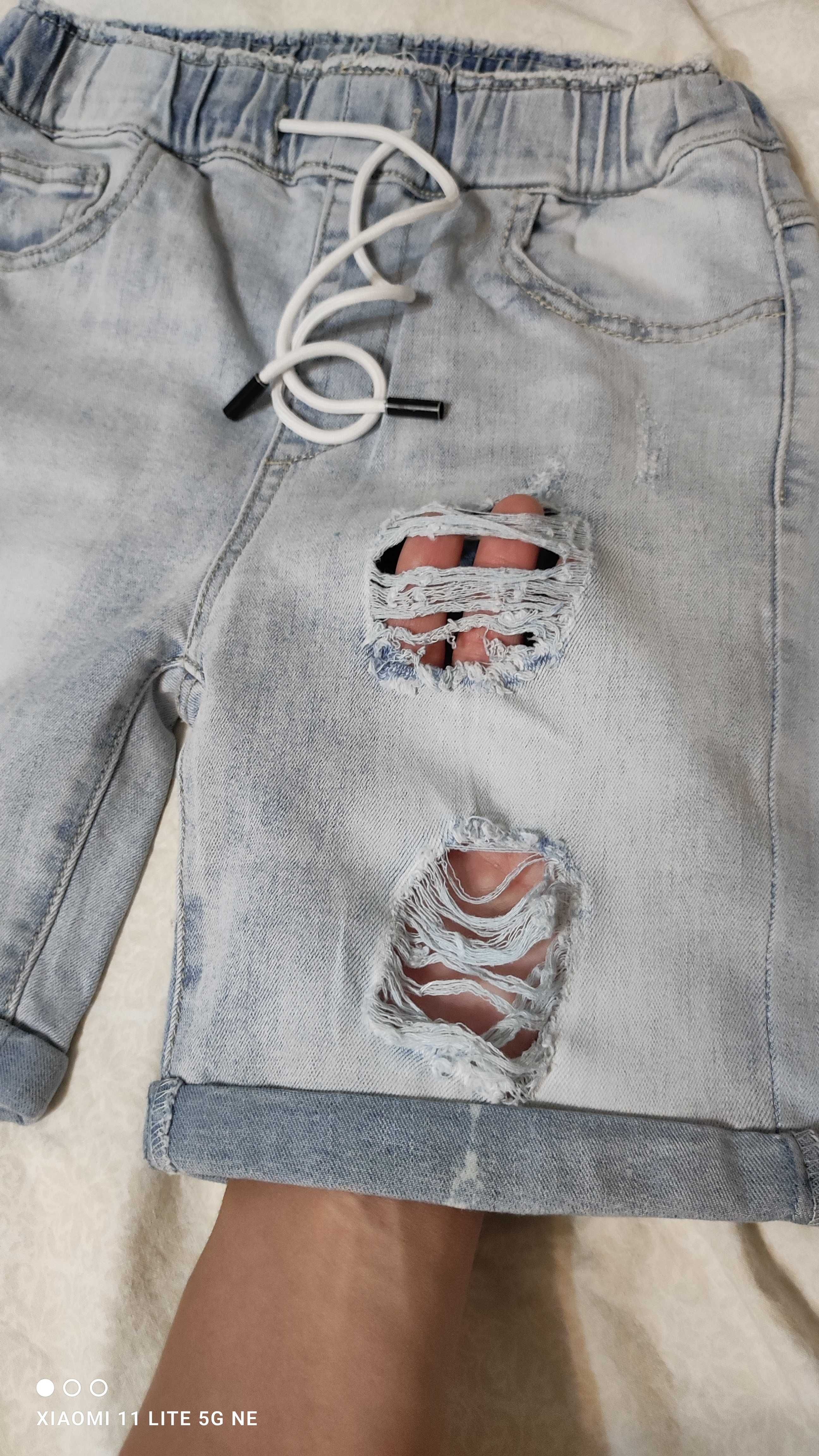 Super Szorty Jasny Jeans damskie przetarcia