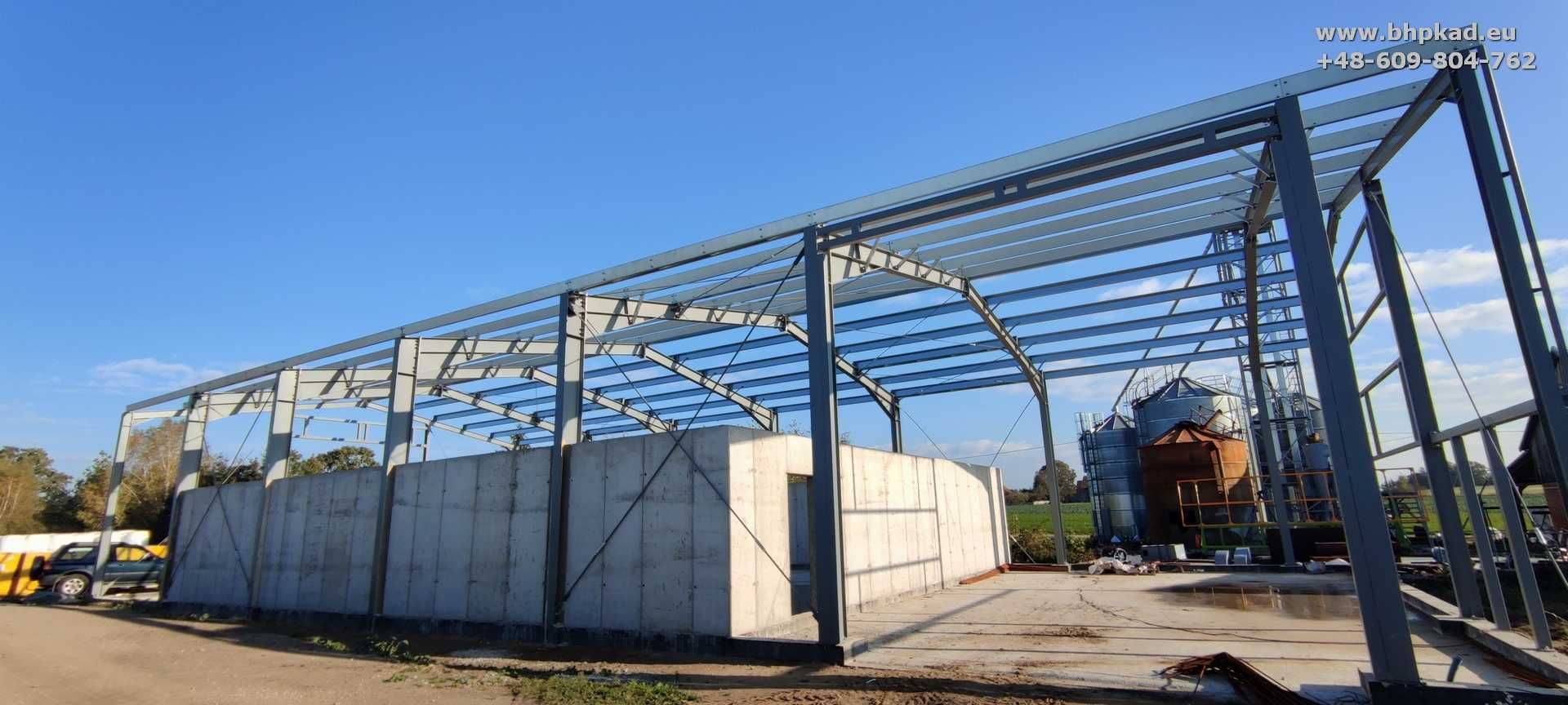 Konstrukcja stalowa. 14x30x5,4m. BHP KAD. Hale stalowe.
