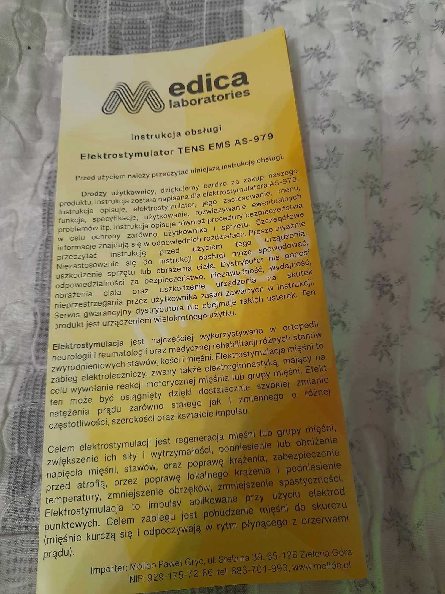 Nowy Elektrostymulator Tens Ems + Klapki masujace