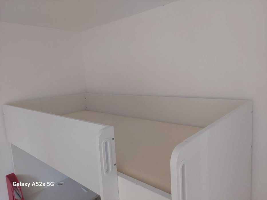 SMÅSTAD СМОСТАД Кровать-чердак 90x200 см + стол, стелаж, белый, | IKEA