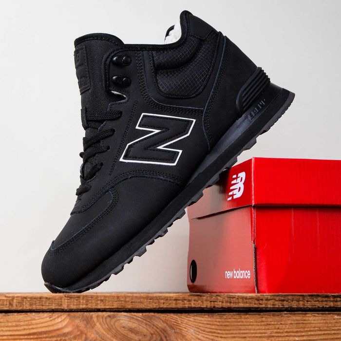 (1630) Зимові кросівки черевики New Balance 574 чорні (41-46) nb NB нб