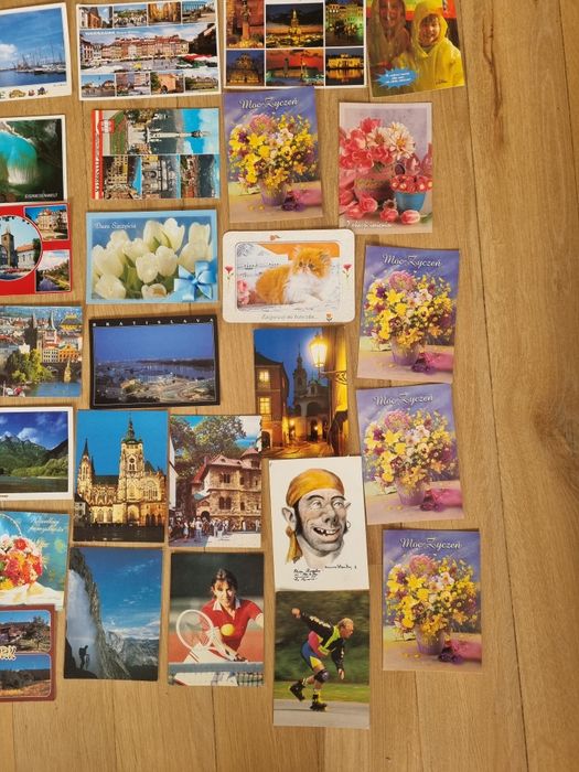 Pocztówki z kraju z zagranicy, kartki urodzinowe, z wakacji puste