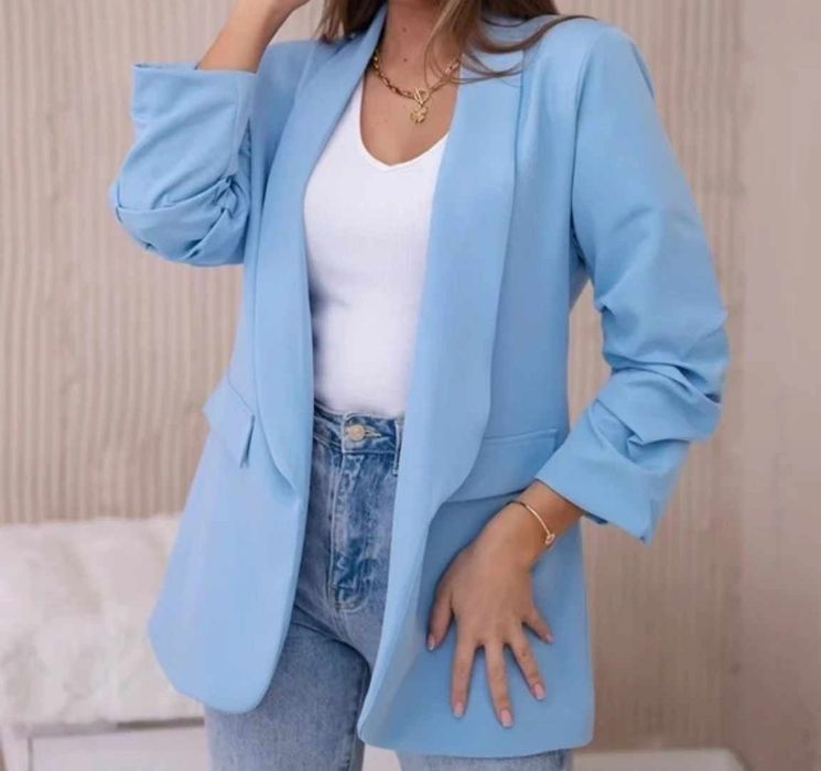 Marynarka baby blue błękitna jasnoniebieska żakiet
