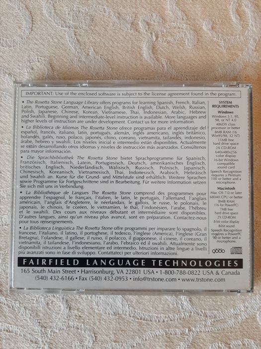 CD linguas Rosetta Stone