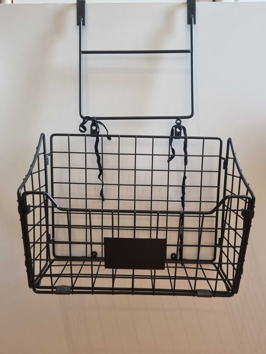 Корзина на дверь шкафчика черная сетка органайзер