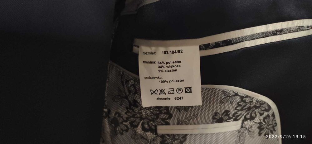 Smoking garnitur żakard granatowy ELLSTONE