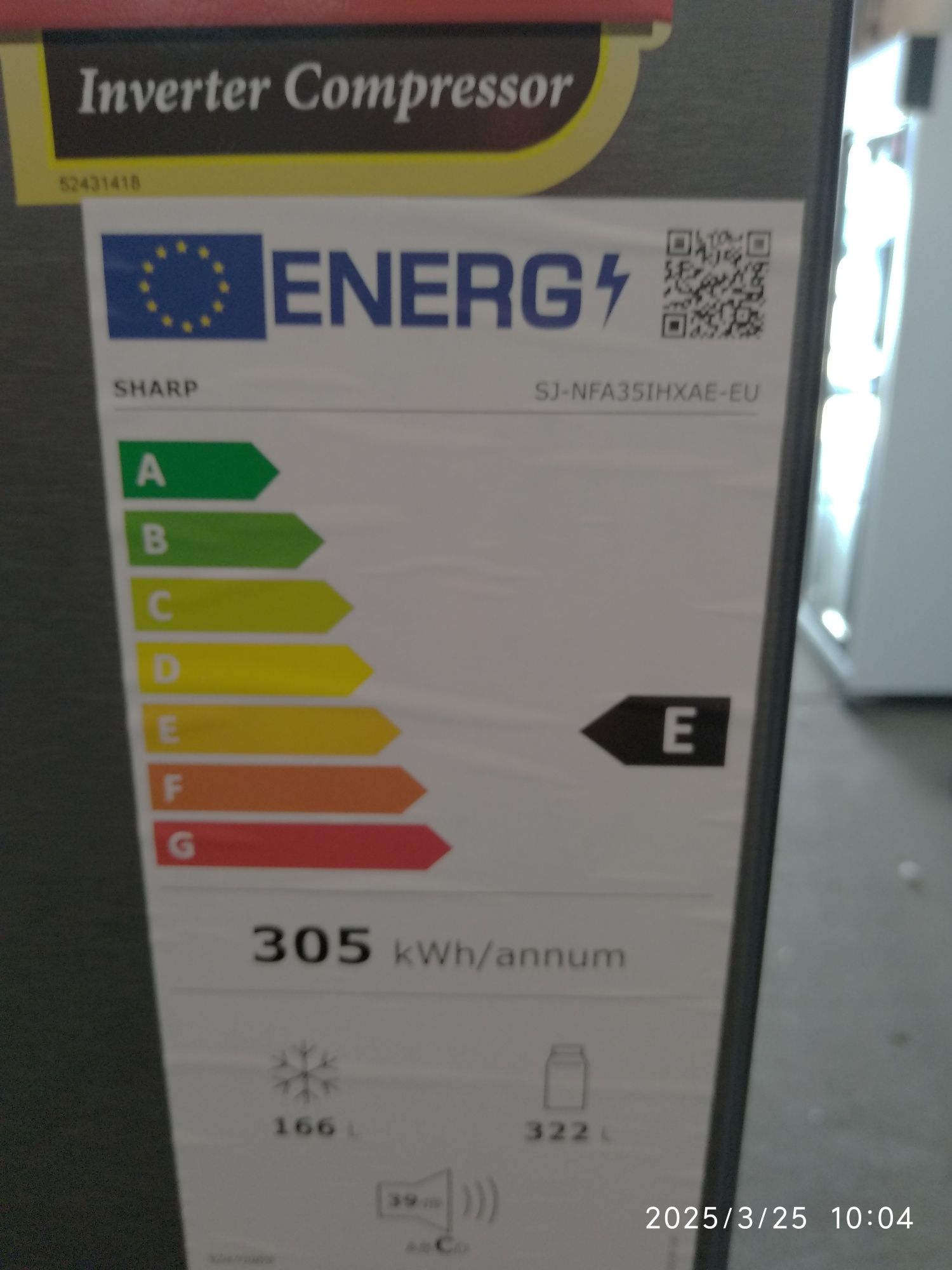 OUTLET Janki ul Wspólna 6 Lodówka Sharp SJ-NFA35IHXAE-EU