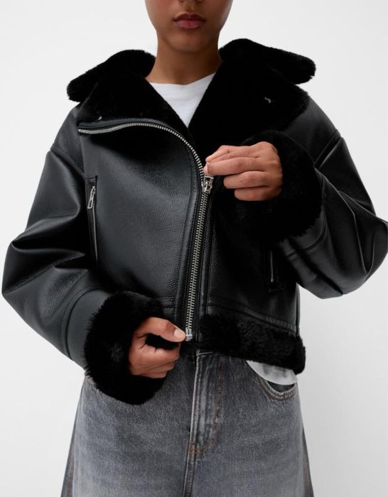 Дублянка куртка bershka дубленка