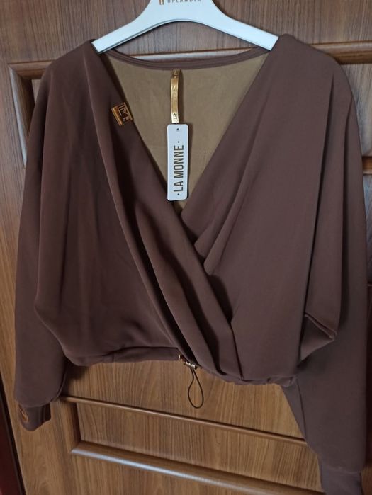 Bluza damska La monne rozmiar uniwersalny czekoladowa