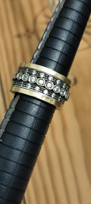 Anel em prata e ouro