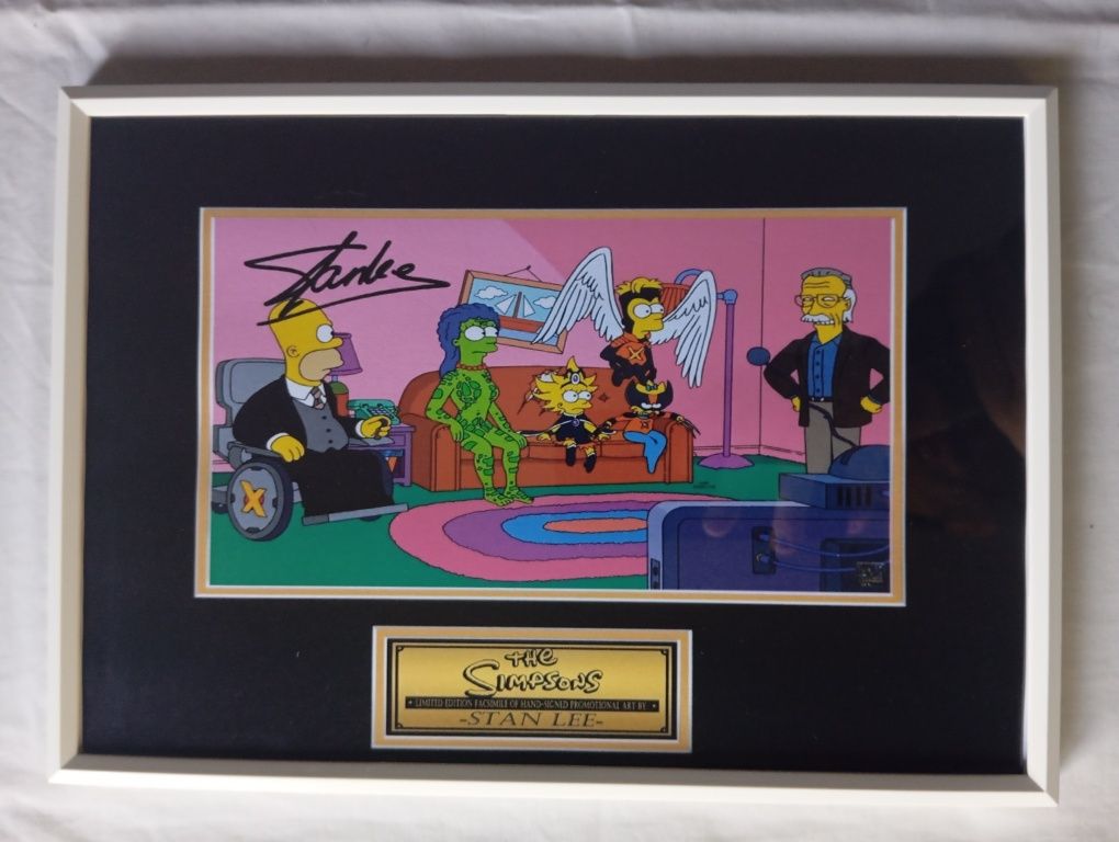 Moldura Série The Simpsons - X-Men Family Couch Gag com Autógrafo (A4)