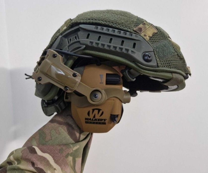 3 в 1 Тактичні навушники Walkers з кріпленням на шолом ліхтар на каску