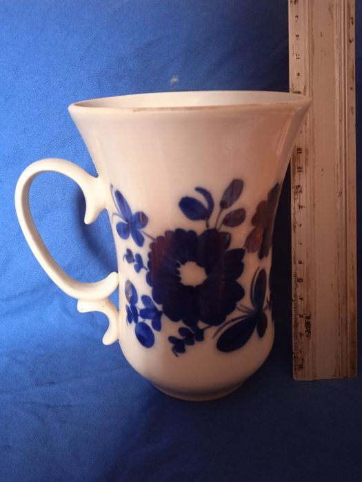 Огромная чайная чашка ПЗХК кобальтовая роспись
