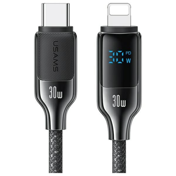 USAMS Kabel USB-C na Lightning 30W 1.2m  Digital Display Zinc Alloy