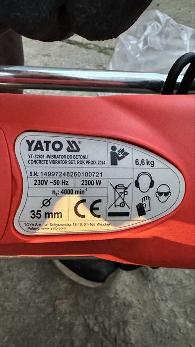 Вібратор для бетону YATO