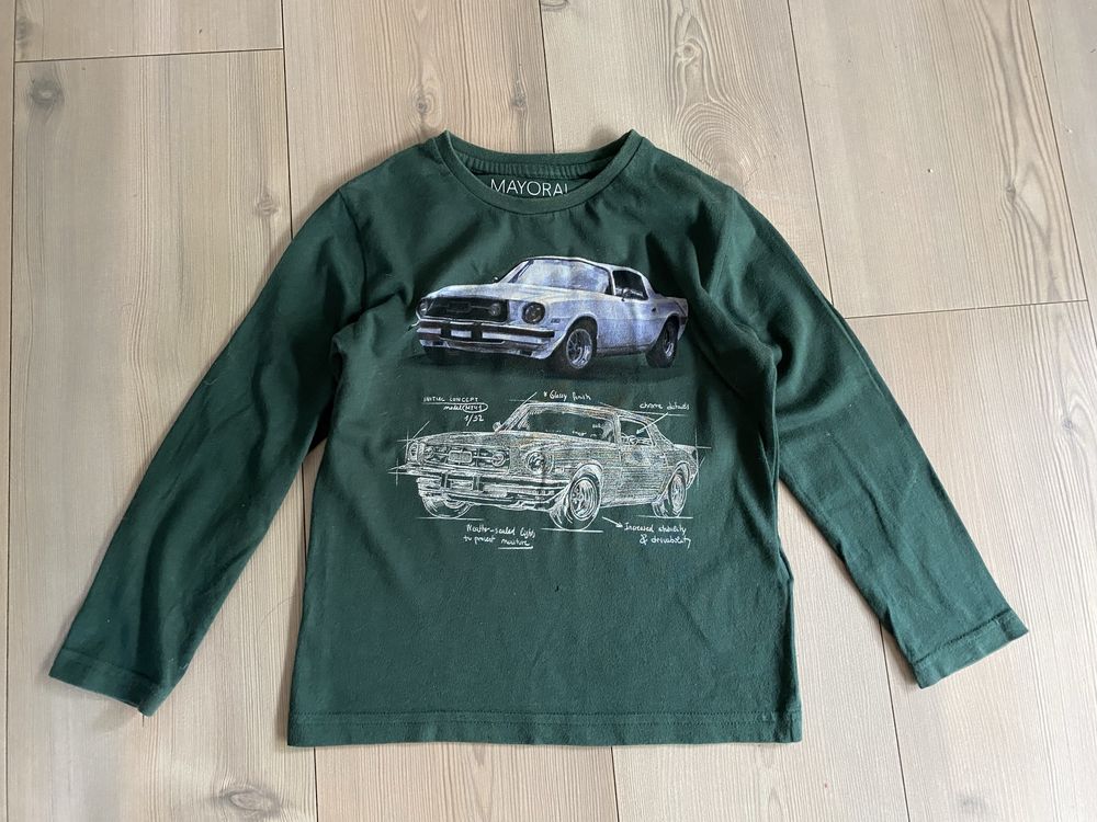 Mayoral bluzka longsleeve 104 z autem samochodem pojazdem zara