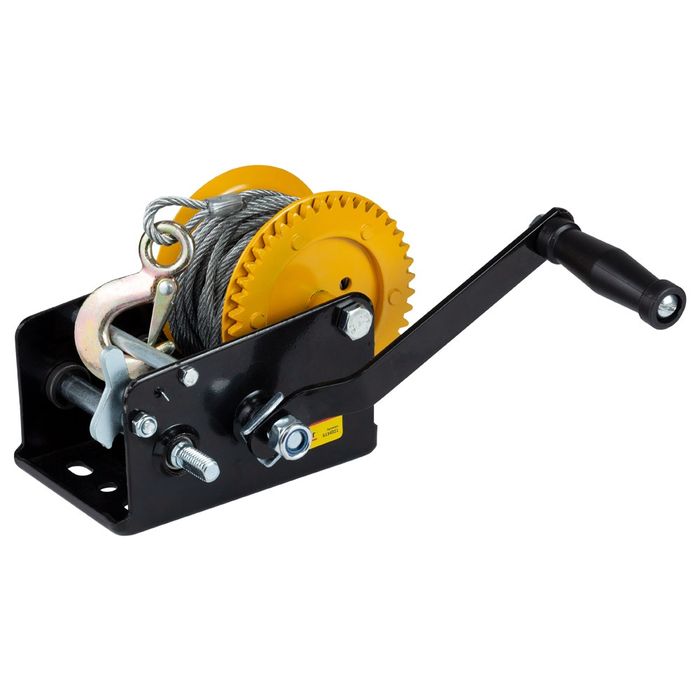 Лебедка ручная барабанная стальной трос 10м×5мм, 900кг SIGMA (6134021