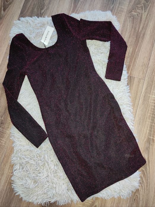 Sukienka błyszcząca długi rękaw mieniąca się r.S/M/L