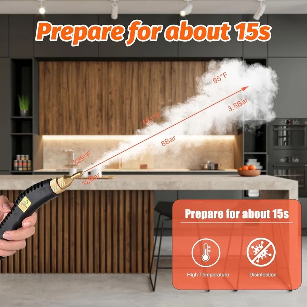 Myjka parowa   2500W ręczna parownica, 4.5 BAR przenośna parownica,