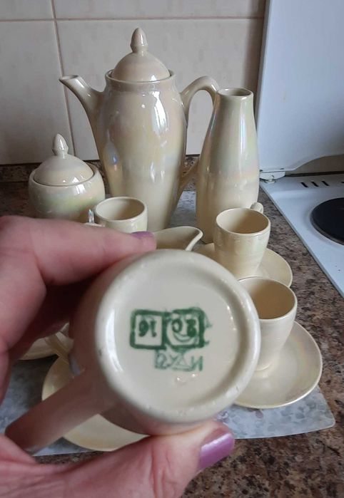 Кофейный перламутровый сервиз, СССР. Состояние отличное