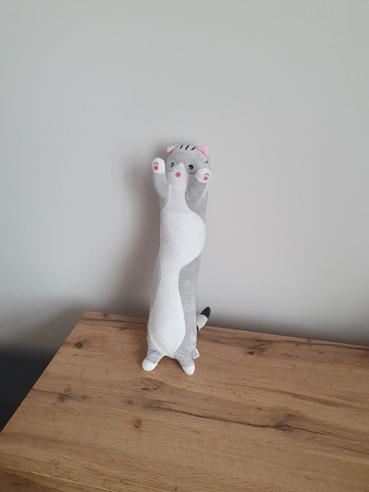 Poduszka długi kot szara 50cm