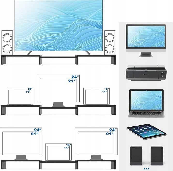 Podstawa na 2 monitory w kolorze czarnym TV RFIVER CM1009