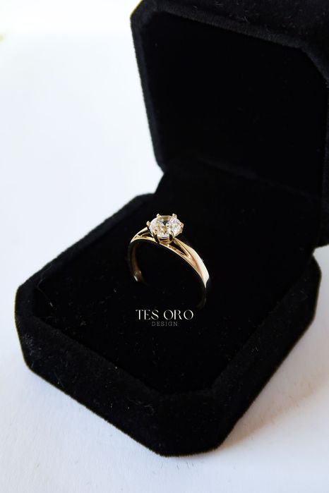 Złoty Pierścionek z Cyrkonią | 16 | Proba Złota 585