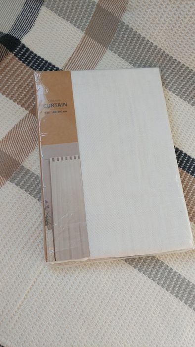 Біла фіранка, тюль, штора з котону 140х300 см