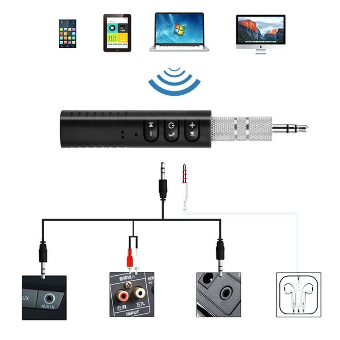 Z326 Kit Mãos Livres Adaptador Jack AUX Auto 3.5 Bluetooth