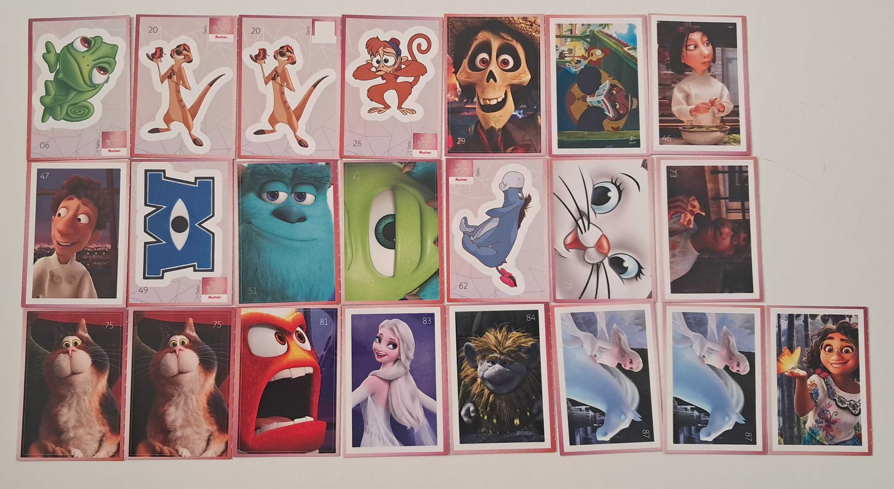 Conjunto lote de cartas cromos animais Disney fantasy riders