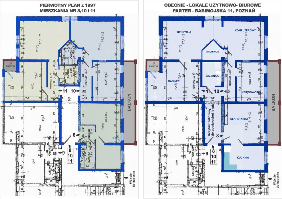 Lokale na biura usługowe mieszkalne - 5 pomieszczeń + kuchnia i łazi